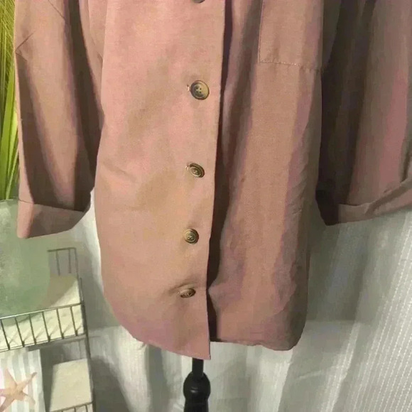 NWT Olivia & Martin Womens 3X Rust Color Lightweight 3/4 Sleeve Blazer style top - Picture 3 of 12